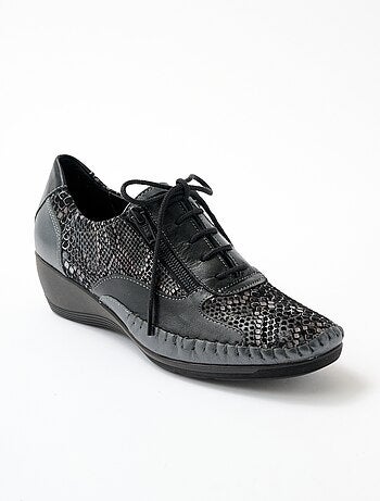Derbies cuir zippées effet laçage - Afibel