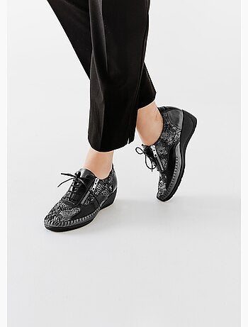Derbies cuir zippées effet laçage - Afibel