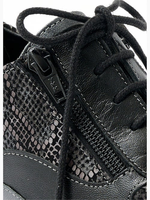 Derbies cuir zippées effet laçage - Afibel - Kiabi