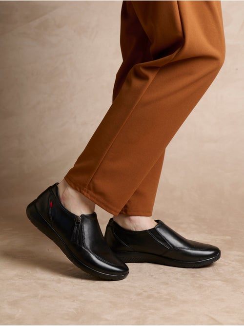 Derbies cuir zippés et élastiqués - PEDICONFORT - Kiabi