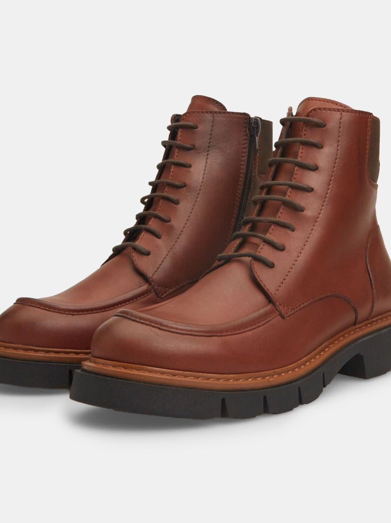 Derbies en cuir BATA Marron - Kiabi