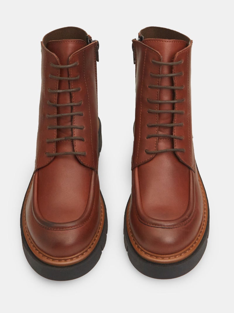 Derbies en cuir BATA Marron - Kiabi