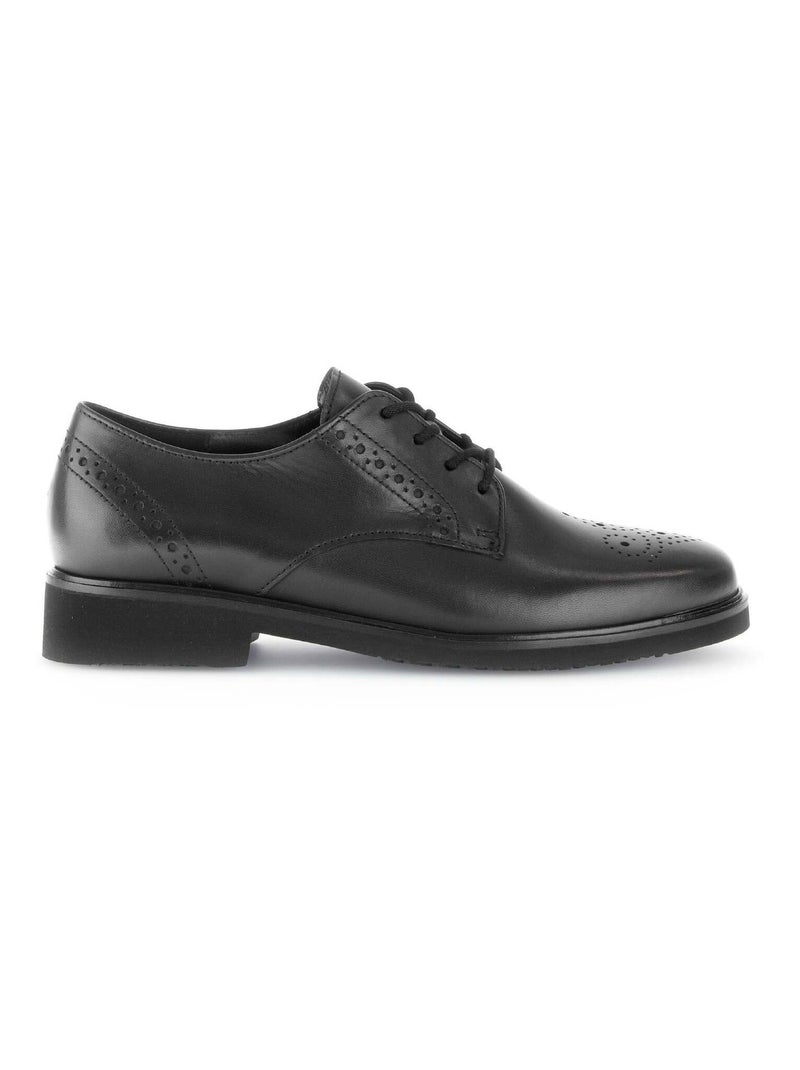Derbies  en cuir lisse Gabor Noir Noir - Kiabi