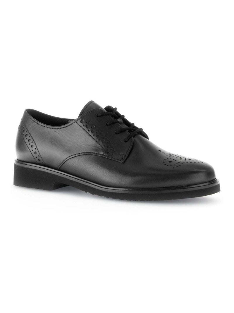 Derbies  en cuir lisse Noir Noir - Kiabi