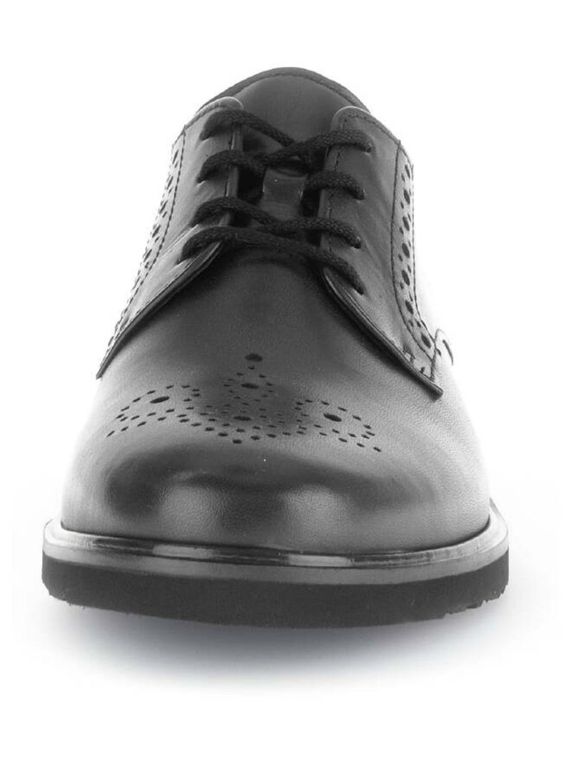 Derbies  en cuir lisse Noir Noir - Kiabi