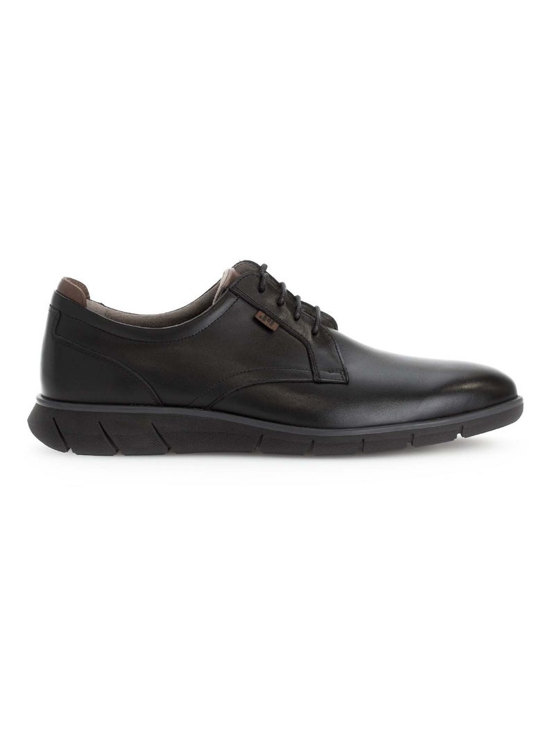 Derbies  en cuir lisse Noir Noir - Kiabi