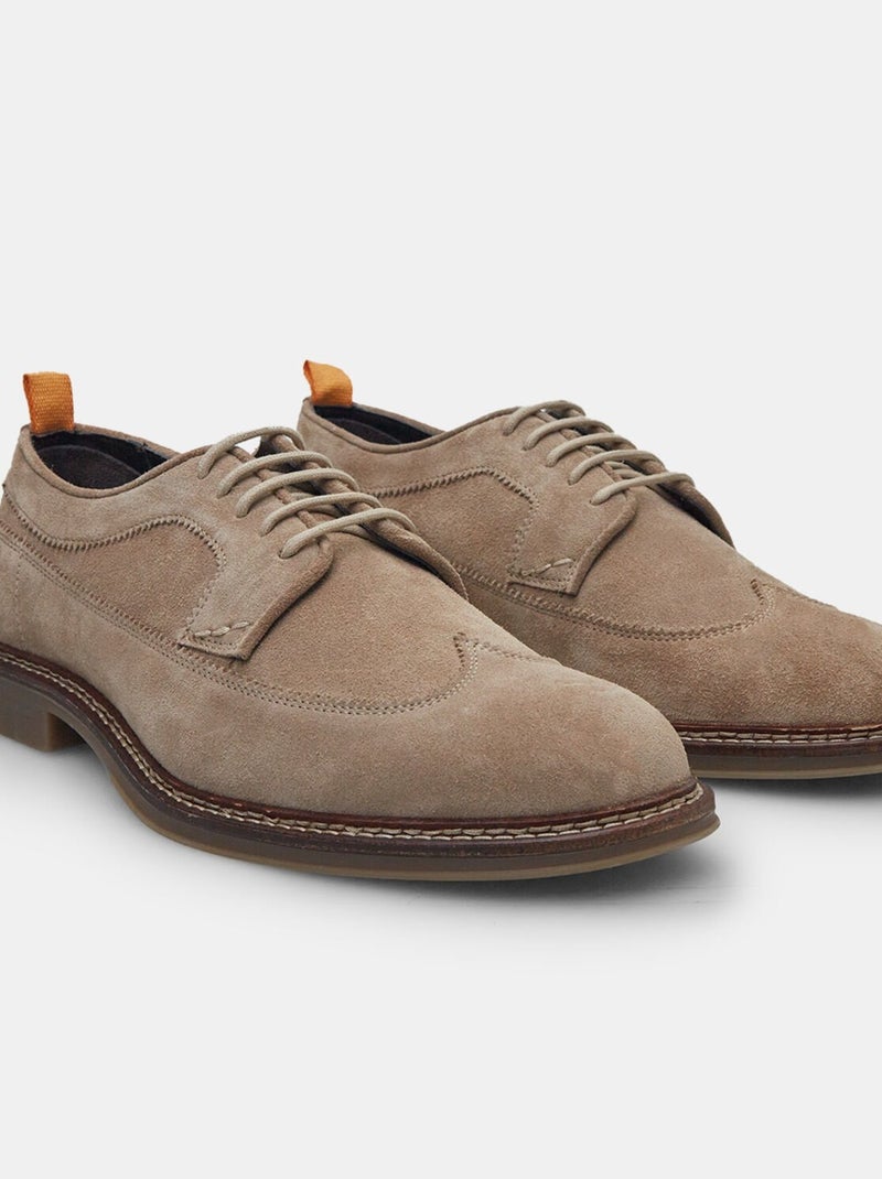 Derbies en daim et cuire BATA Beige - Kiabi
