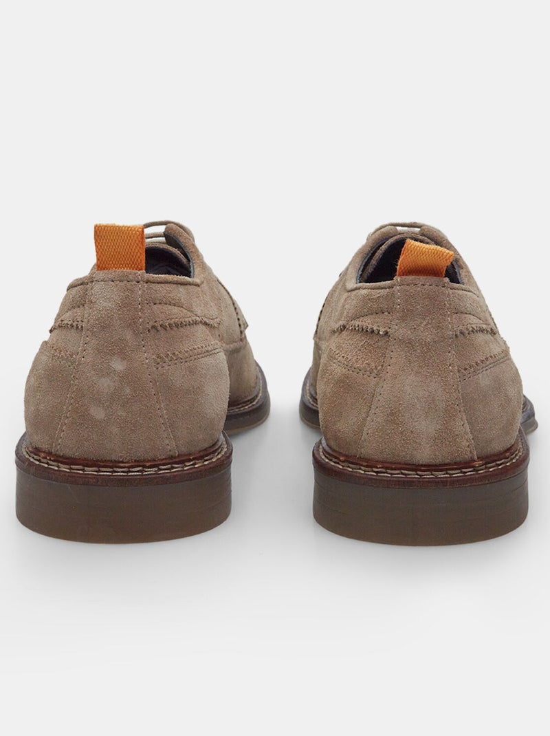 Derbies en daim et cuire BATA Beige - Kiabi