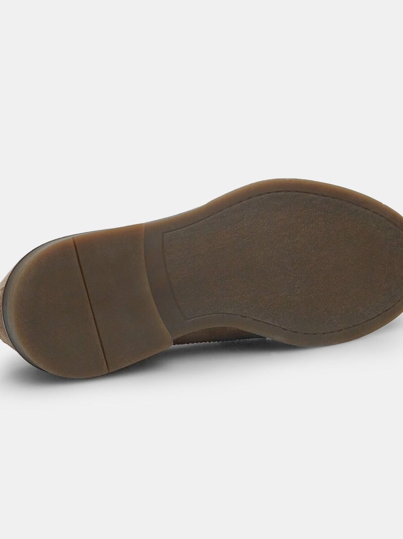Derbies en daim et cuire BATA Beige - Kiabi
