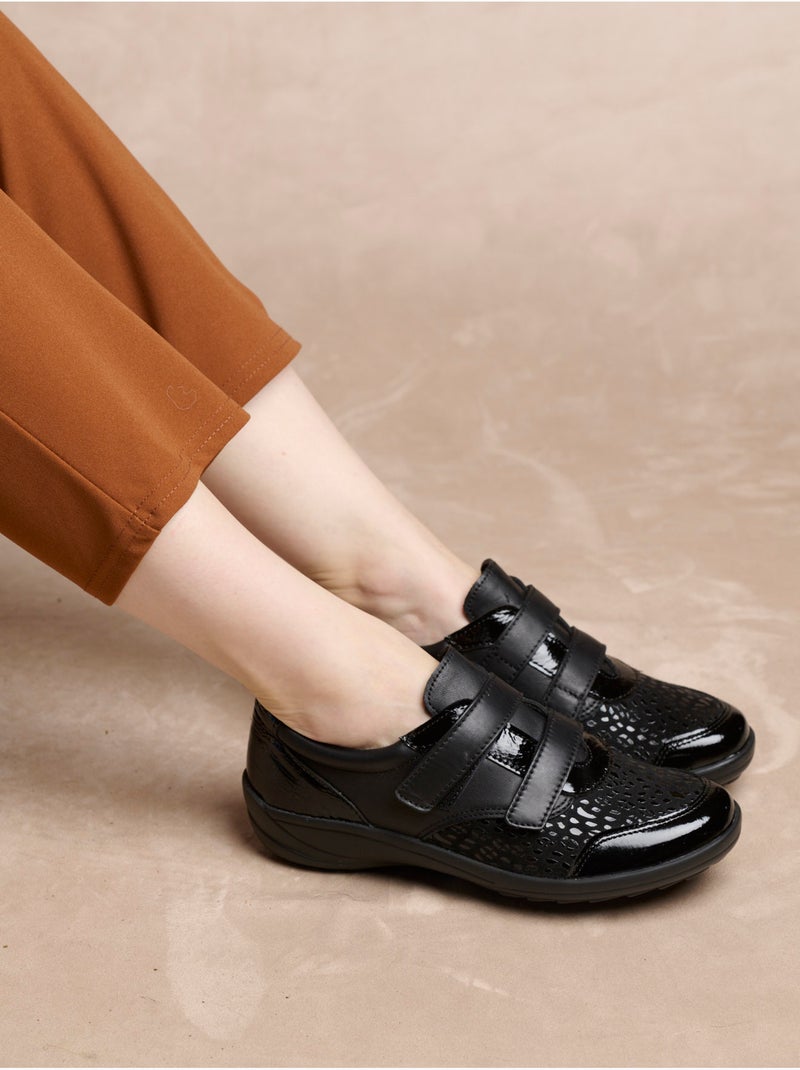 Derbies grand confort à scratchs - PEDICONFORT Noir Noir - Kiabi