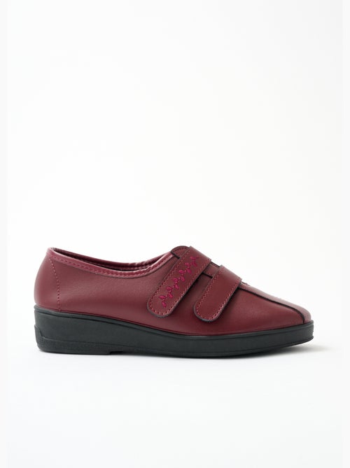 Derbies grande largeur scratchées cuir brodées - Afibel - Kiabi
