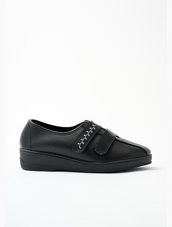 Derbies grande largeur scratchées cuir brodées - Afibel