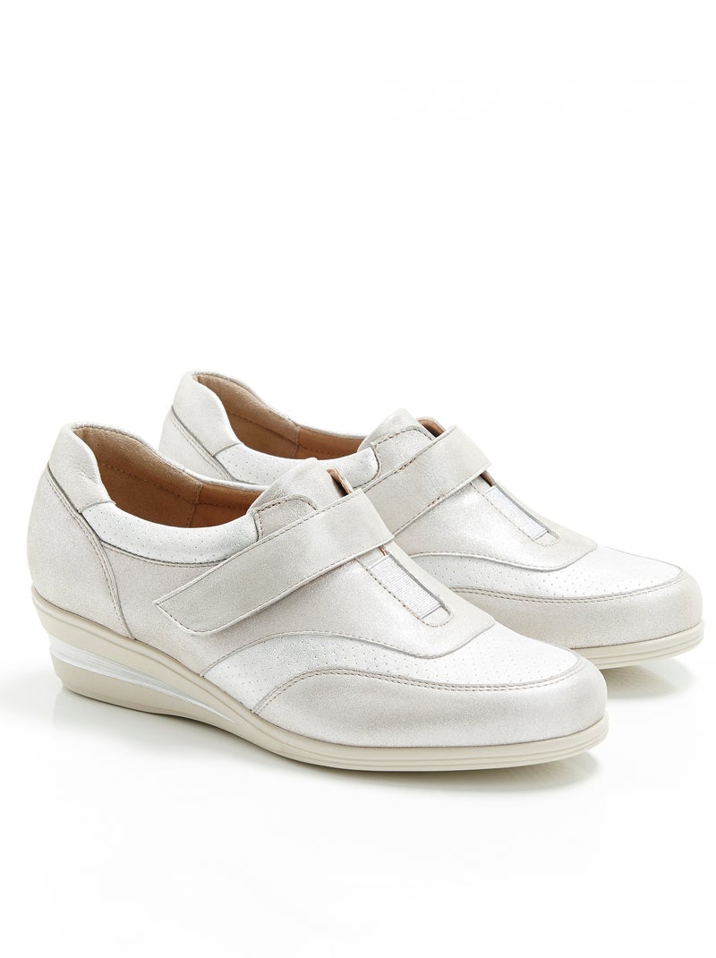 Derbies irisés à scratch - Damart Argenté - Kiabi