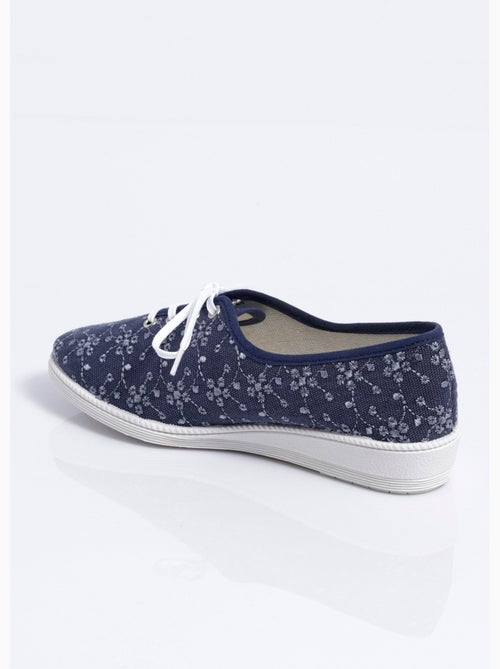 Derbies lacées compensées textile brodé - Afibel - Kiabi