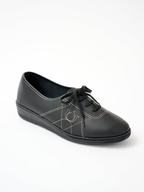 Derbies lacées largeur confort cuir - Afibel - Kiabi