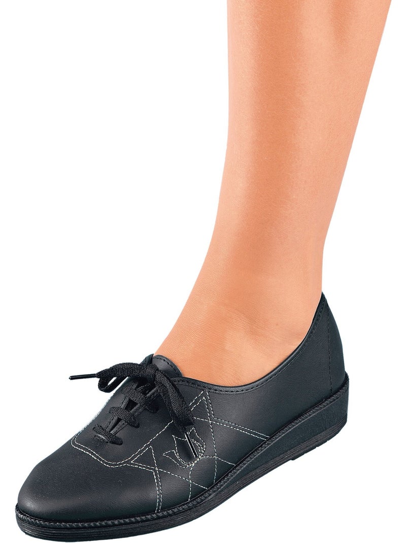 Derbies lacées largeur confort cuir - Afibel Noir - Kiabi