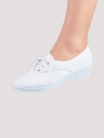 Derbies lacées toile compensées