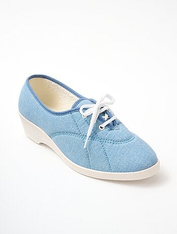 Derbies lacées toile compensées