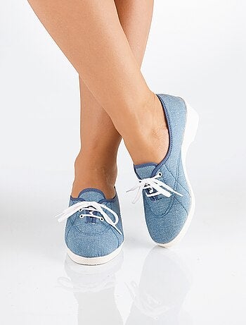 Derbies lacées toile compensées