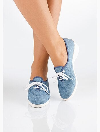 Derbies lacées toile compensées