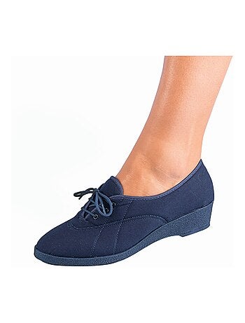 Derbies lacées toile compensées