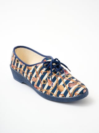 Derbies lacées toile compensées