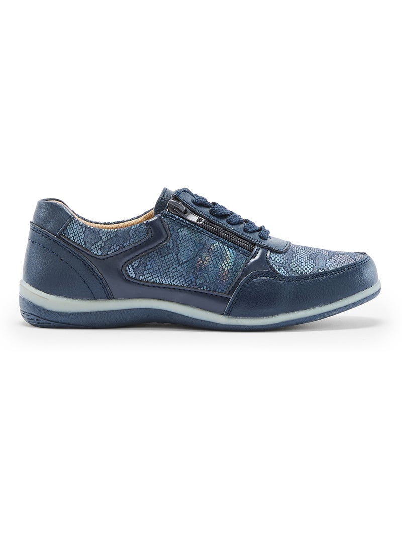 Derbies lacets et zip femme - PEDICONFORT Bleu marine - Kiabi