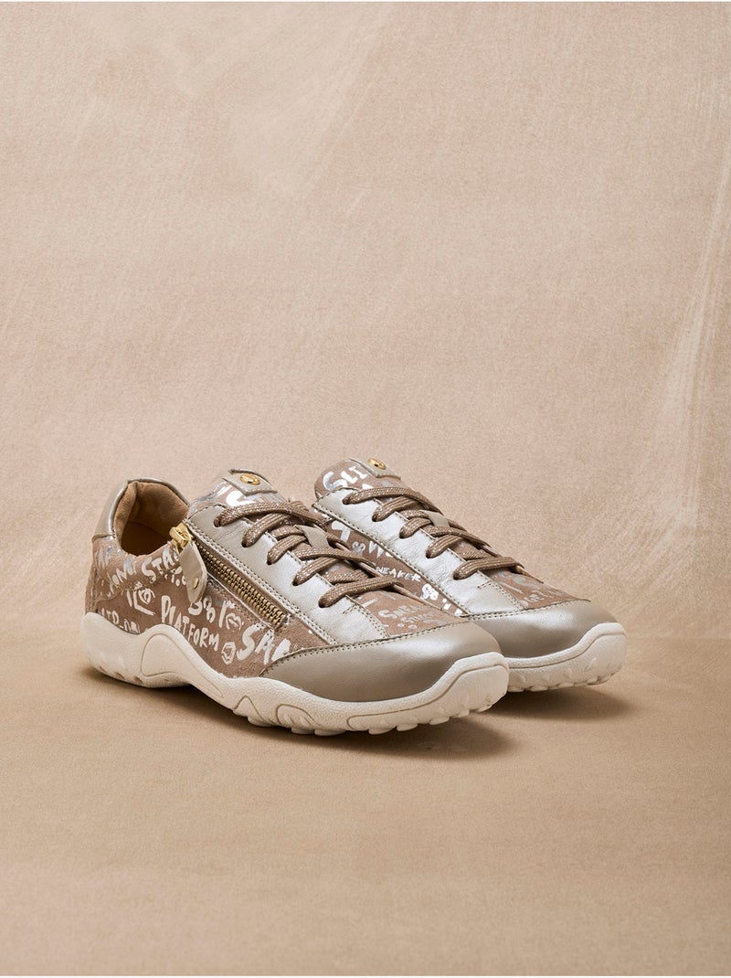 Derbies motifs brillants tout cuir - PEDICONFORT Beige - Kiabi
