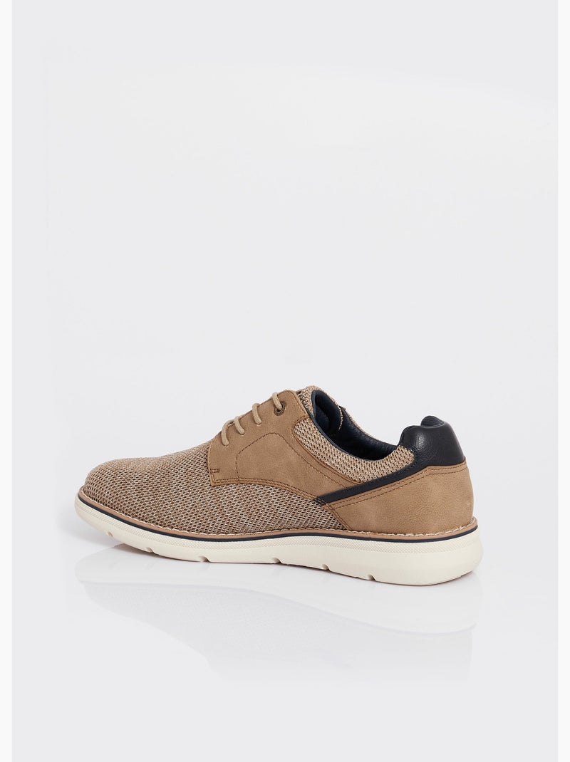 Derbies multimatières à lacets - AFIBEL Beige - Kiabi