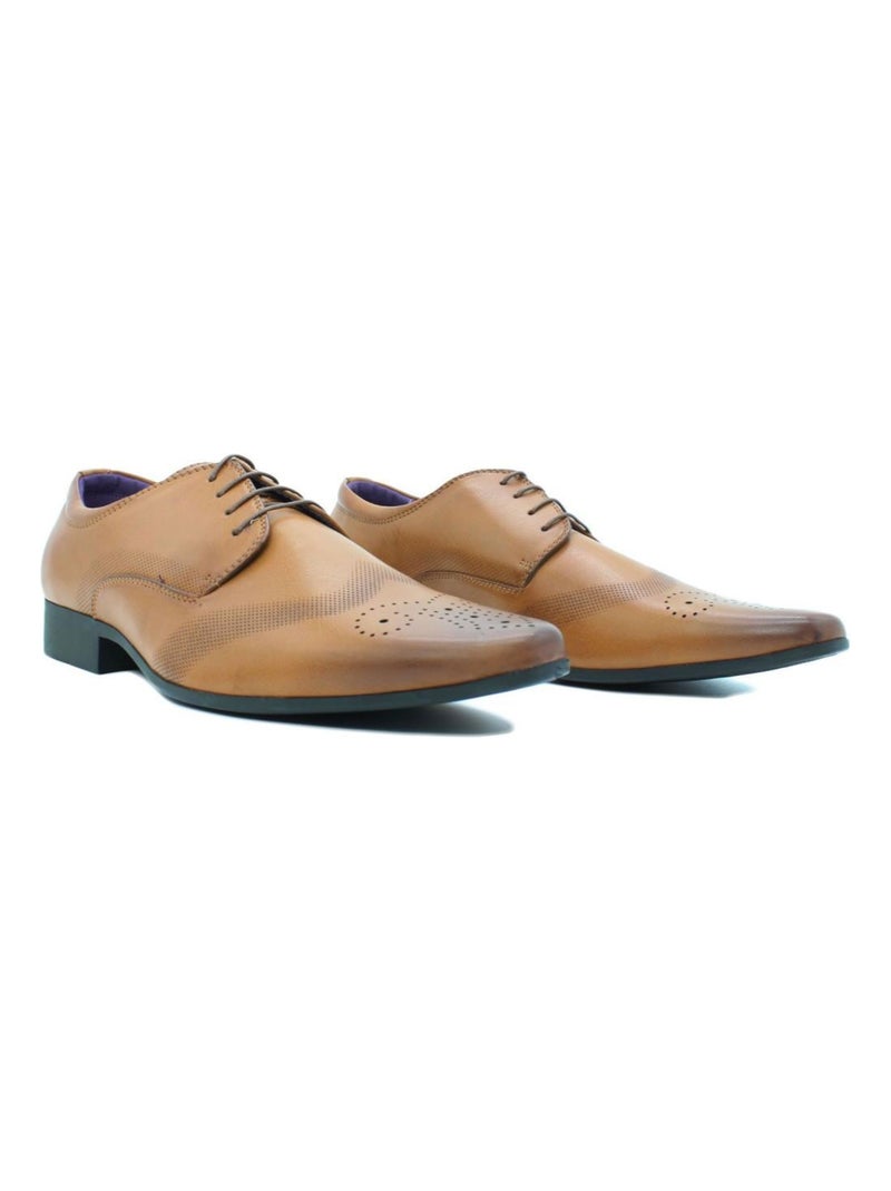 Derbies perforés Kebello Marron - Kiabi