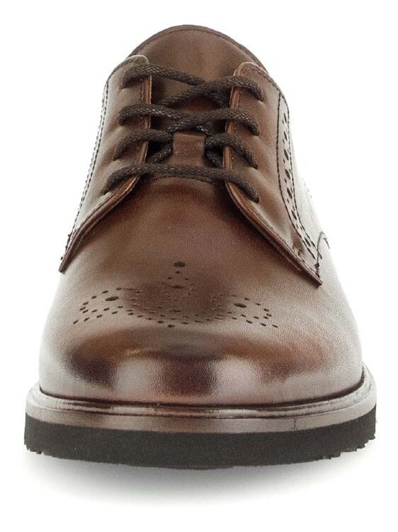 Derbies sattels en cuir lisse Gabor Marron - Kiabi