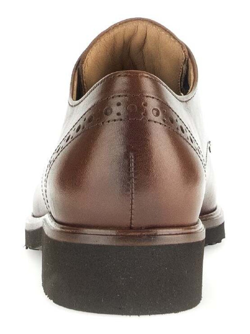 Derbies sattels en cuir lisse Gabor Marron - Kiabi