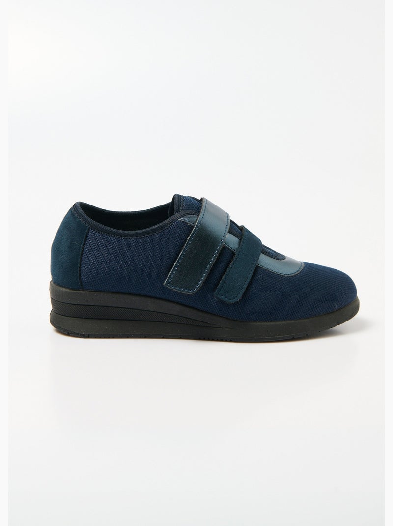 Derbies scratchées textile largeur confort - Afibel Bleu marine - Kiabi