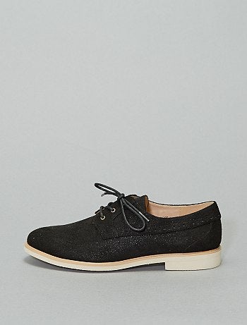 Derbies suédine pailleté