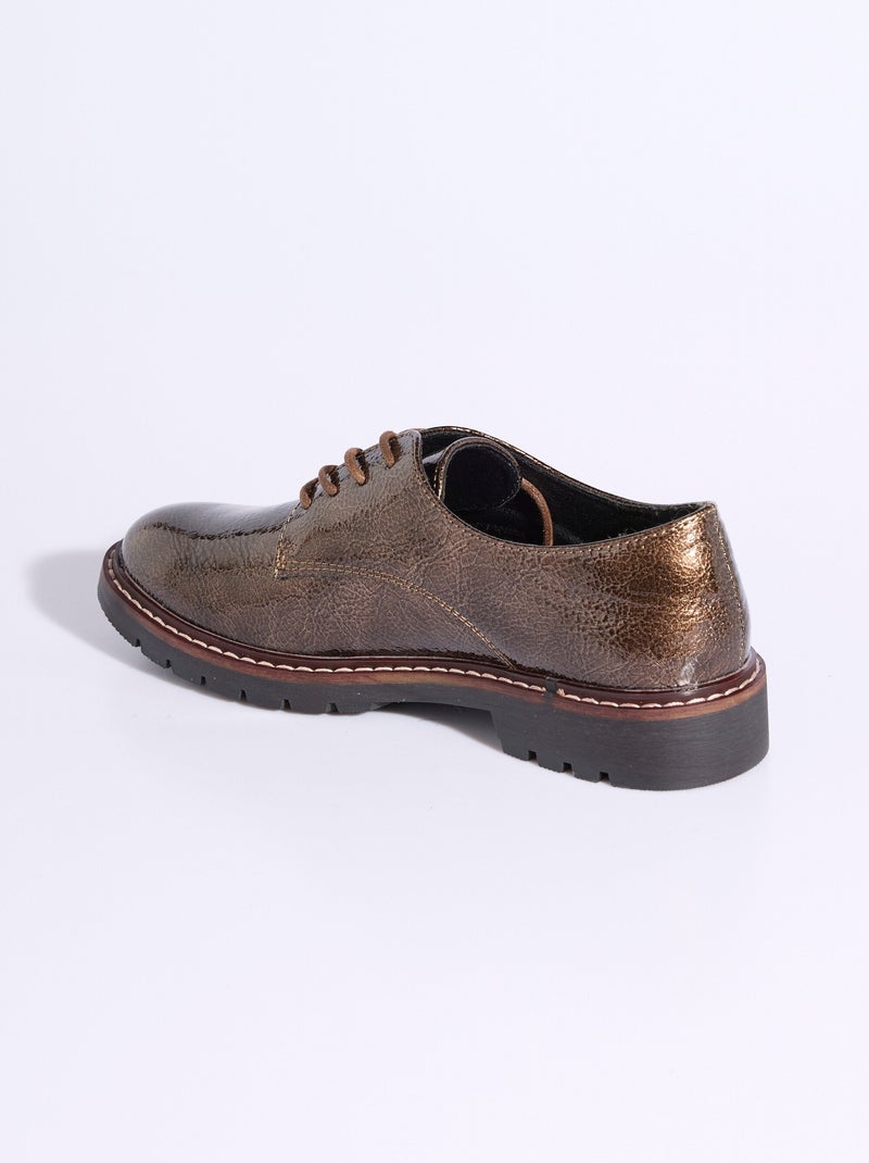 Derbies vernis tendance à lacets - afibel Bronze - Kiabi