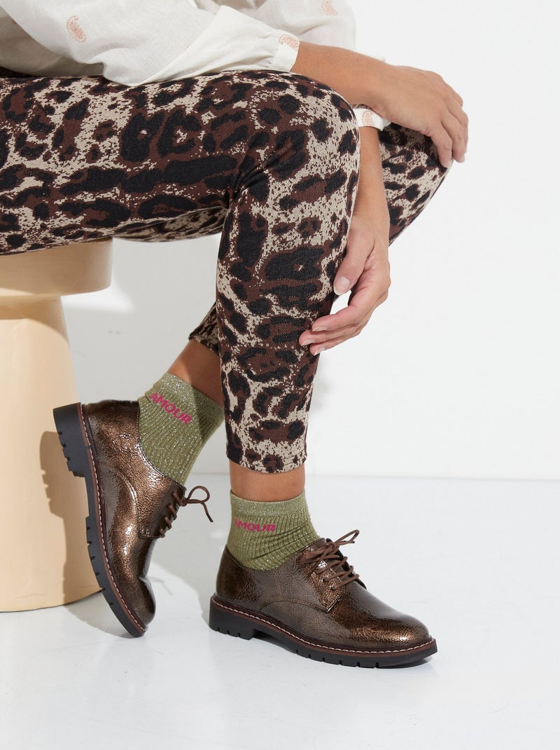 Derbies vernis tendance à lacets - afibel Bronze - Kiabi