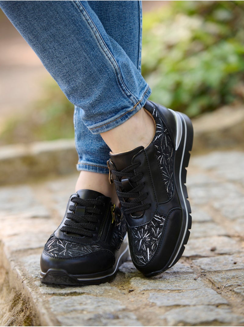 Derbies zip et lacets semelle amovible - PEDICONFORT Noir Noir - Kiabi