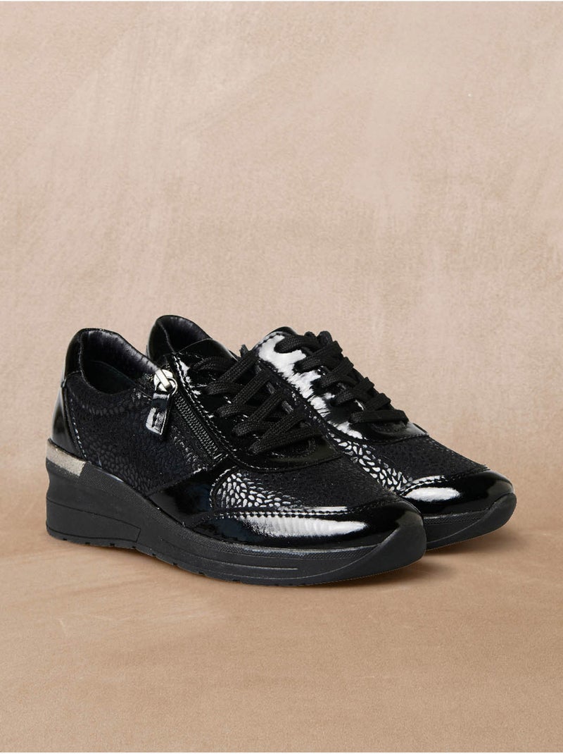 Derbies zippés avec lacets - PEDICONFORT Noir Noir - Kiabi