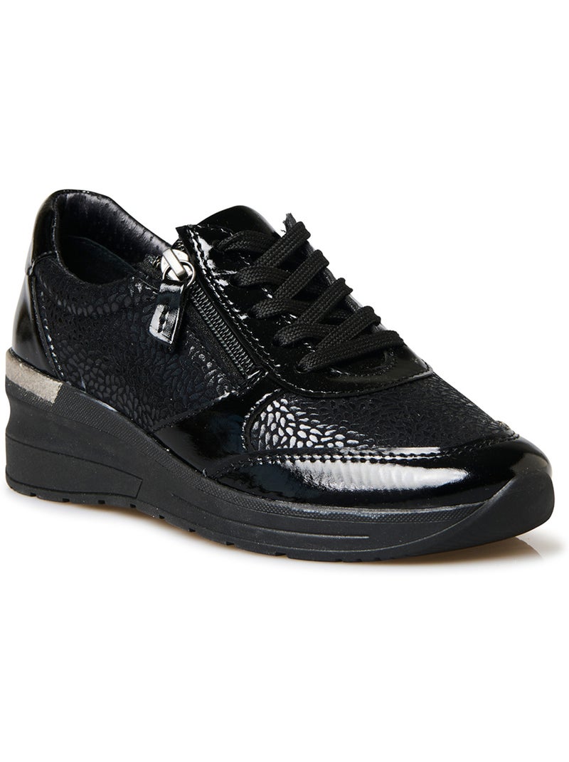 Derbies zippés avec lacets - PEDICONFORT Noir Noir - Kiabi