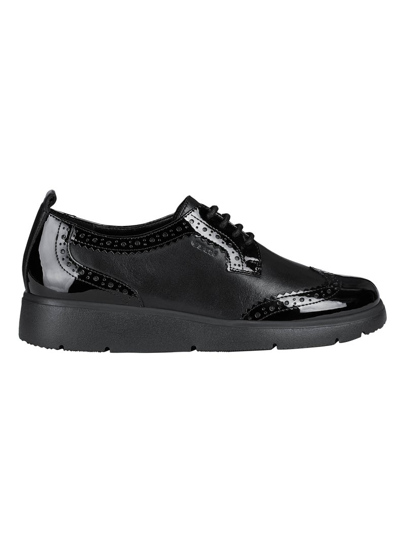 Derby Cuir Geox Arlara Noir - Kiabi