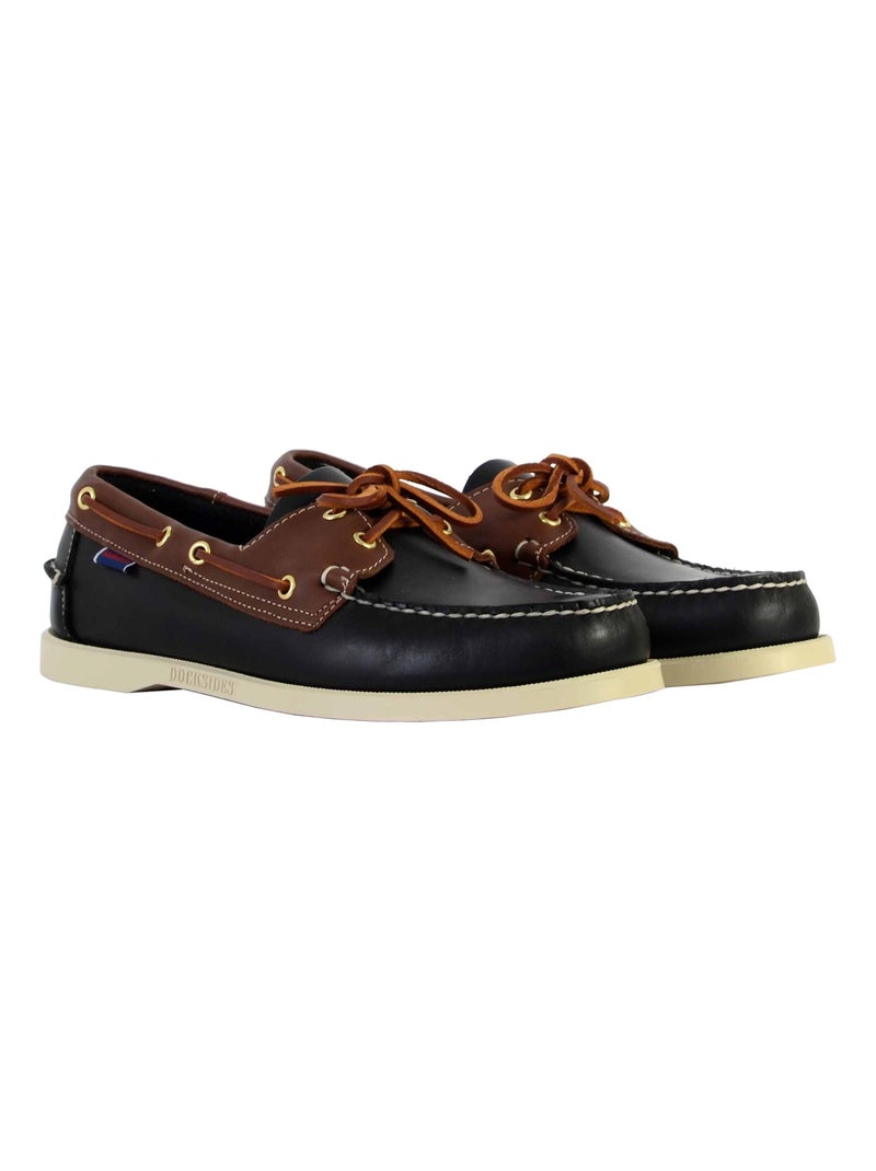 Derby Cuir Sebago Portland Wax Lea Noir - Kiabi