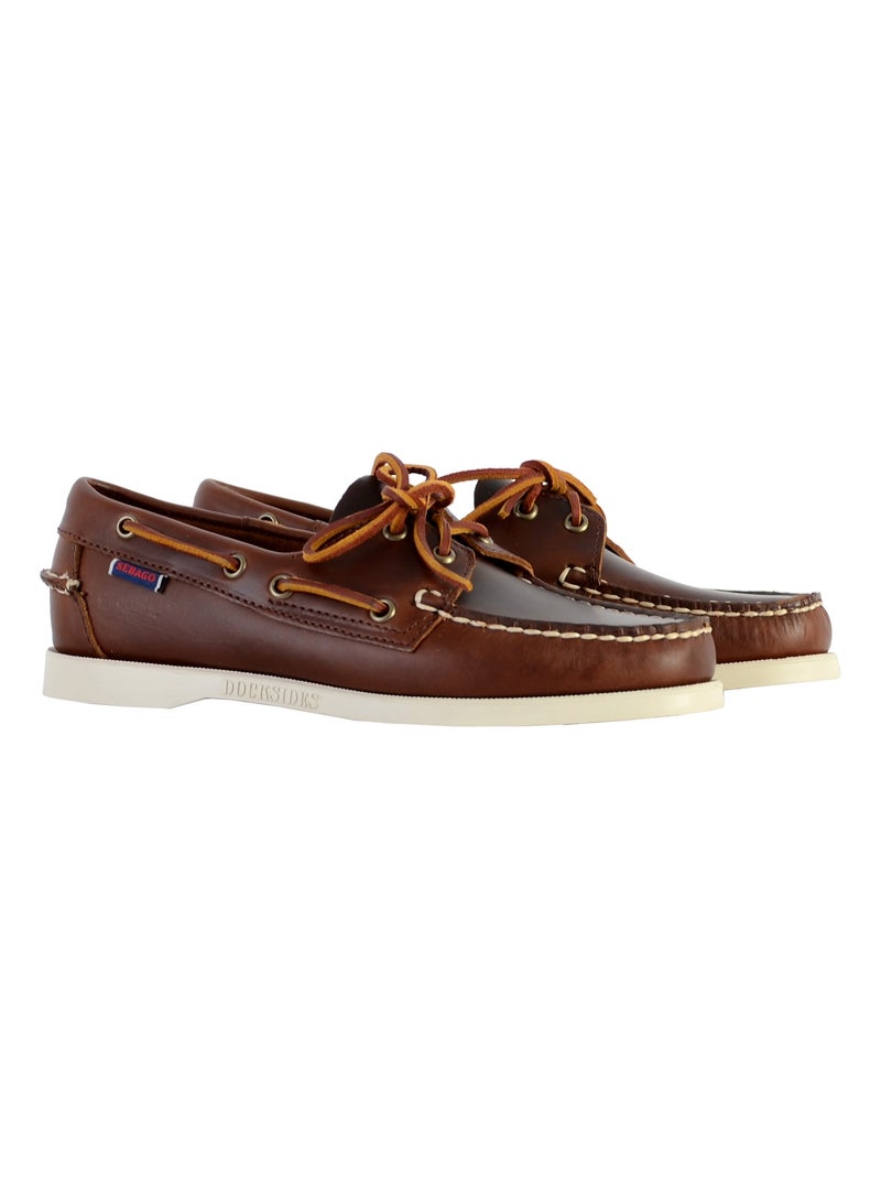 Derby Cuir Sebago Portland Waxed Marron - Kiabi