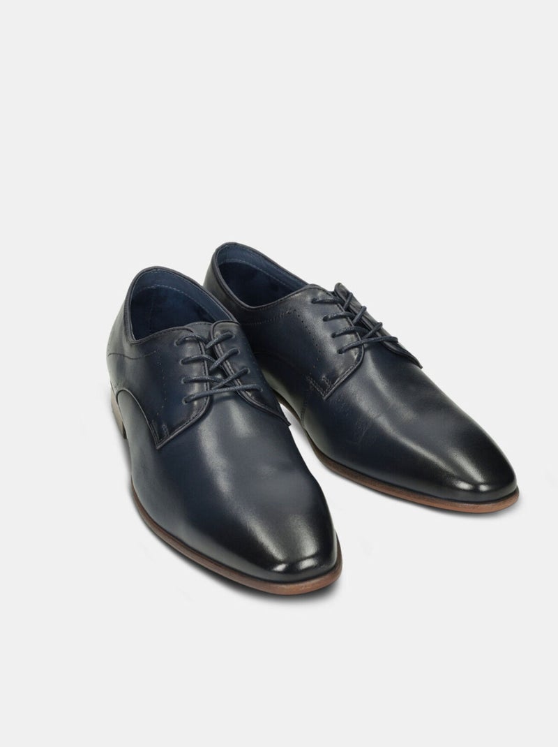 Derby en cuir BATA Bleu - Kiabi