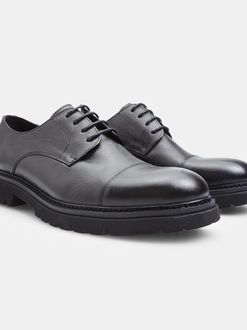 Derby en cuir BATA Noir - Kiabi