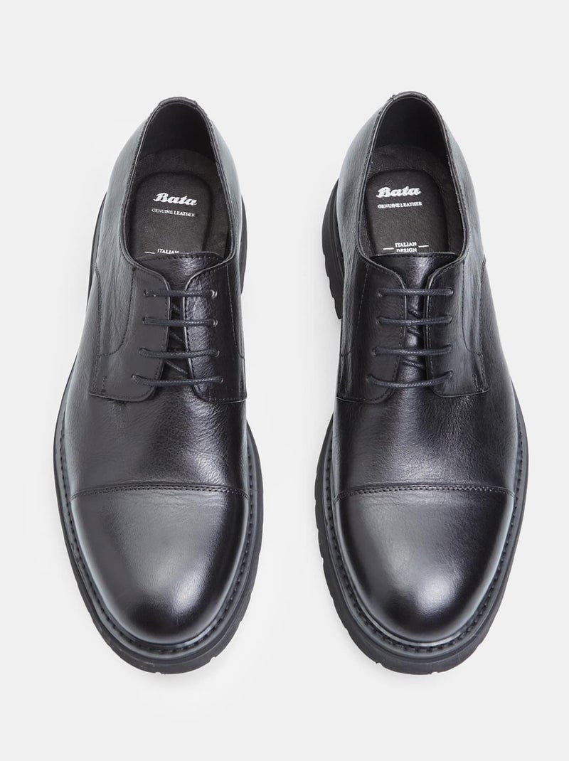 Derby en cuir BATA Noir - Kiabi