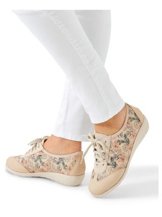 Derby en cuir fantaisie florale ou bicolore