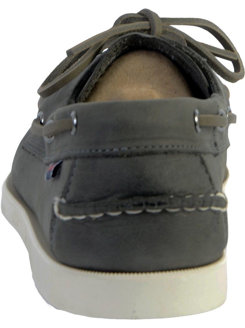 Derby Lacet Cuir Docksides Sebago Crazy Gris - Kiabi