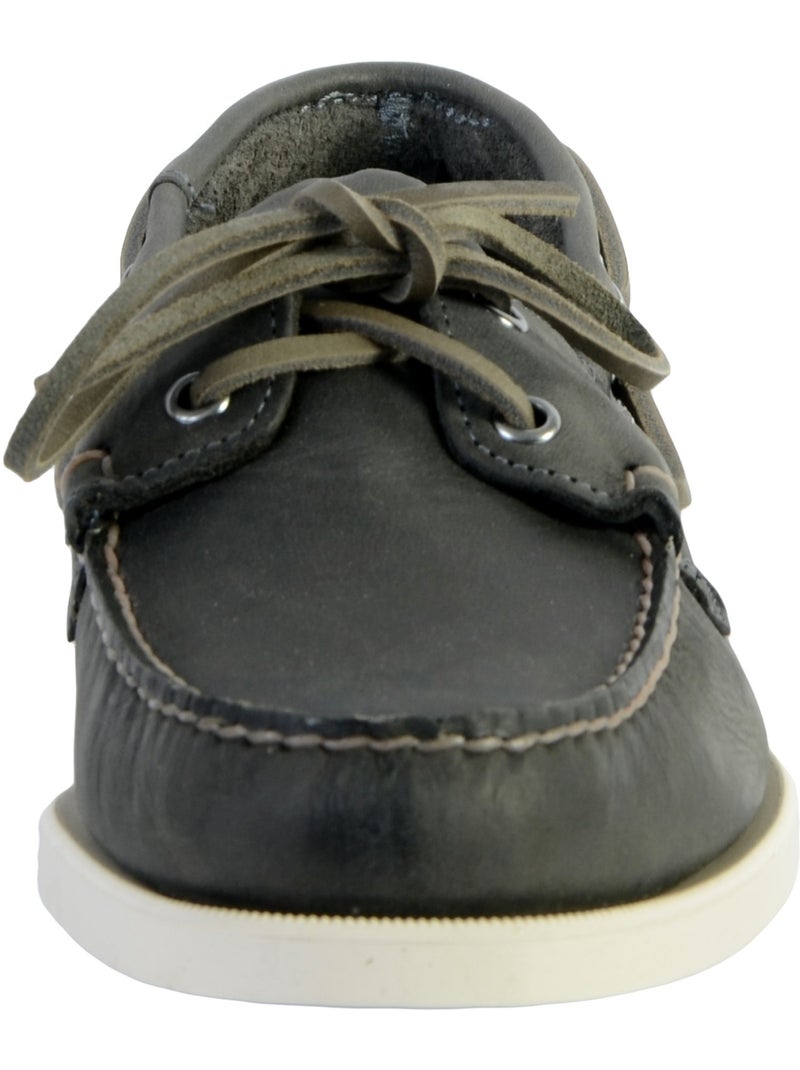 Derby Lacet Cuir Docksides Sebago Crazy Gris - Kiabi