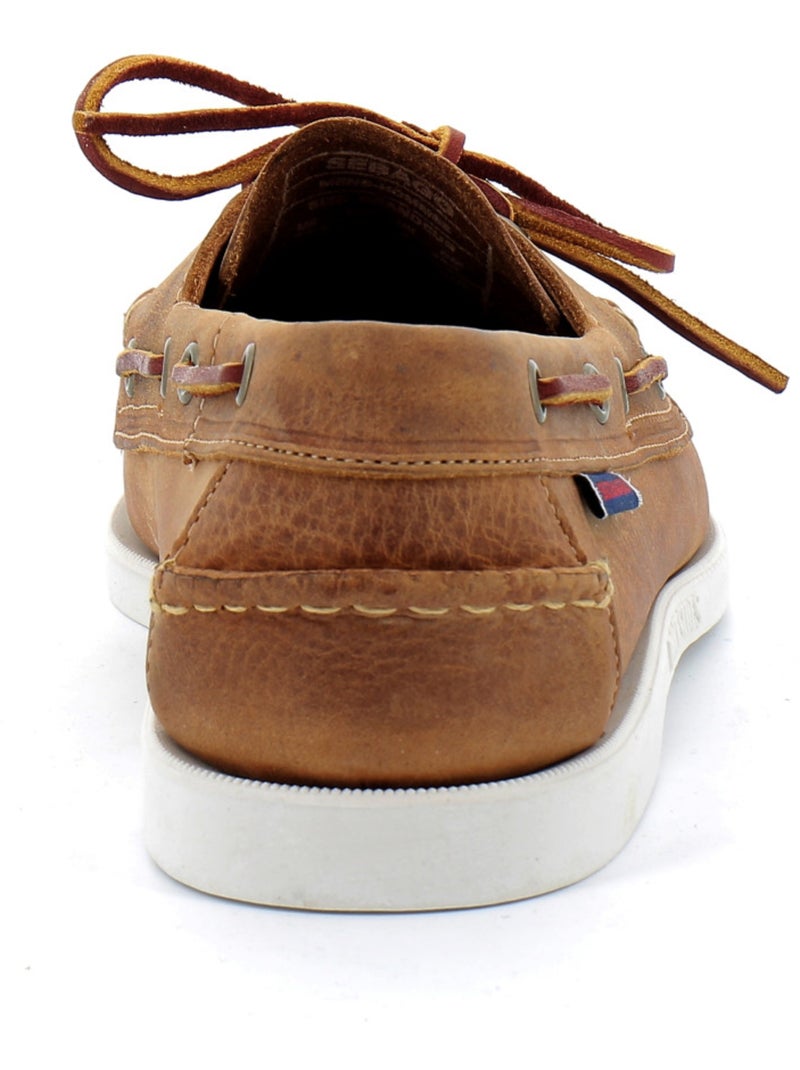Derby Lacet Cuir Docksides Sebago Crazy Marron - Kiabi