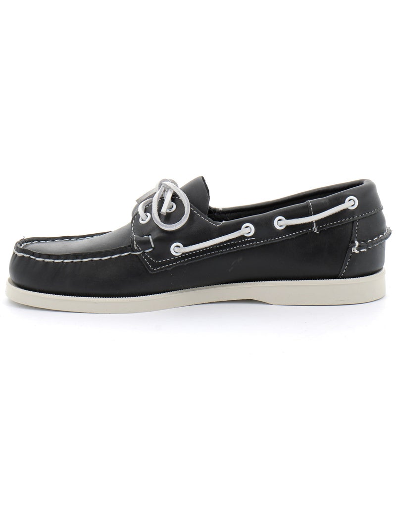Derby Lacet Cuir Docksides Sebago Portland Bleu - Kiabi